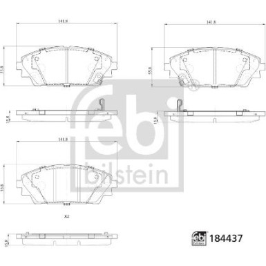 FEBI BILSTEIN 184437 Bremsbeläge