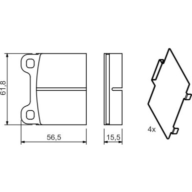 0 986 466 302 Bremsbelagsatz, Scheibenbremse