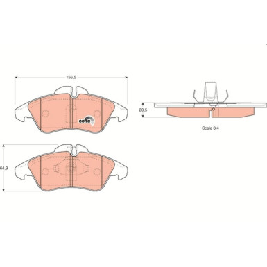 GDB1220 Bremsbelagsatz, Scheibenbremse COTEC