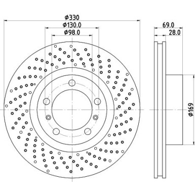 Hella Bremsscheibe Pro High Carbon 8DD 355 125-031