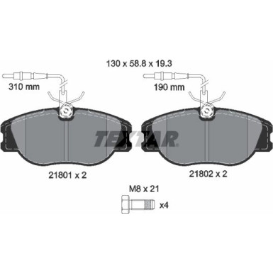 2180101 Bremsbelagsatz, Scheibenbremse Q+
