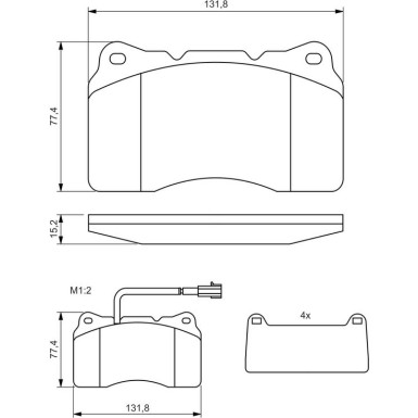 BOSCH Bremsbelagsatz, Scheibenbremse 0 986 494 069