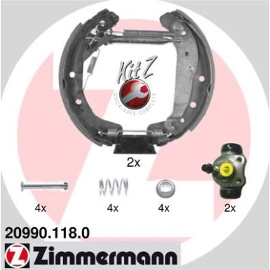 Zimmermann | Bremsbackensatz | 20990.118.0