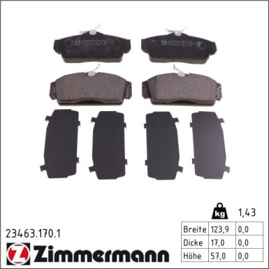 Zimmermann Bremsbelagsatz, Scheibenbremse 23463.170.1