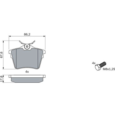 0 986 494 095 Bremsbelagsatz, Scheibenbremse