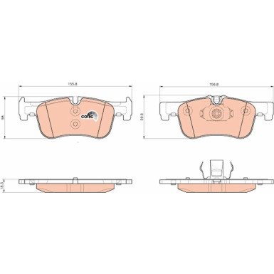 TRW Bremsbelagsatz, Scheibenbremse COTEC GDB1935