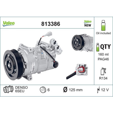 Valeo Kompressor, Klimaanlage VALEO CORE-FLEX 813386