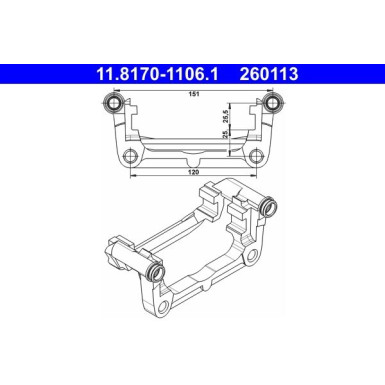 ATE Halter, Bremssattel 11.8170-1106.1