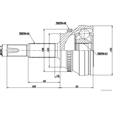 Gelenksatz, Antriebswelle J2822141
