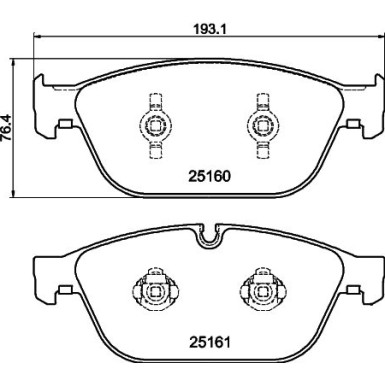 Hella Bremsbelagsatz, Scheibenbremse 8DB 355 016-021