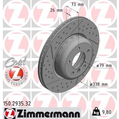 Zimmermann Bremsscheibe FORMULA F 150.2935.32 Zimmermann Bremsscheibe FORMULA F 150.2935.32