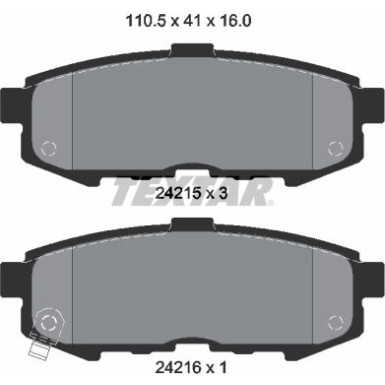 Textar Bremsbelagsatz, Scheibenbremse 2421501