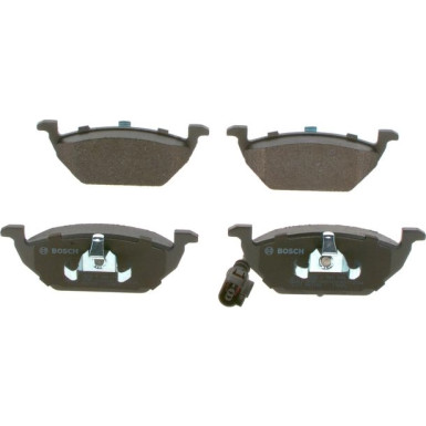 BOSCH 0 986 478 853 Bremsscheibe 255,7mm + 0 986 494 019 Bremsbeläge Low-Metallic, mit Verschleißsensor, Kolbenclip, Anti-Quietsch-Blech