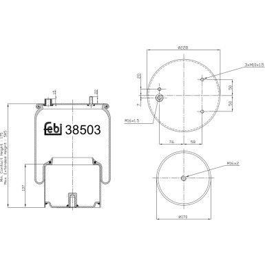 FEBI BILSTEIN 38503 Federbalg, Luftfederung FEBI BILSTEIN 38503 Federbalg, Luftfederung