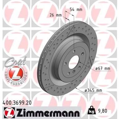 Zimmermann Bremsscheibe Coat Z 400.3699.20