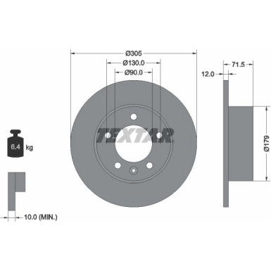 Textar Bremsscheibe 92228700 Textar Bremsscheibe 92228700