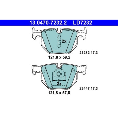 Bremsbelagsatz, Scheibenbremse 13.0470-7232.2 Bremsbelagsatz, Scheibenbremse 13.0470-7232.2