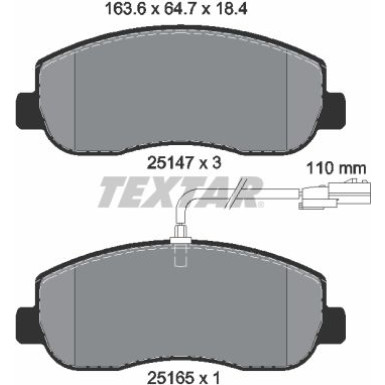 Textar Bremsbelagsatz, Scheibenbremse Q+ 2514701