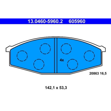 Bremsbelagsatz, Scheibenbremse 13.0460-5960.2 Bremsbelagsatz, Scheibenbremse 13.0460-5960.2