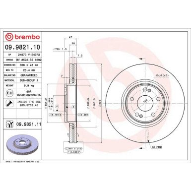Bremsscheibe 09.9821.11