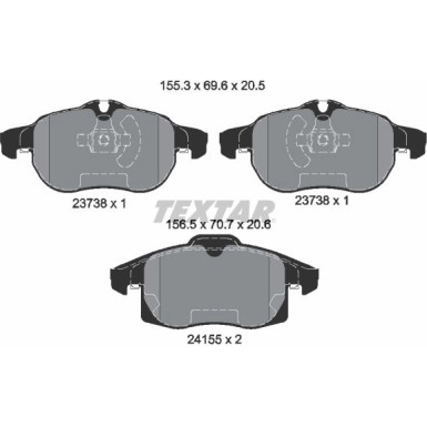 Textar Bremsbelagsatz, Scheibenbremse Q+ 2415501