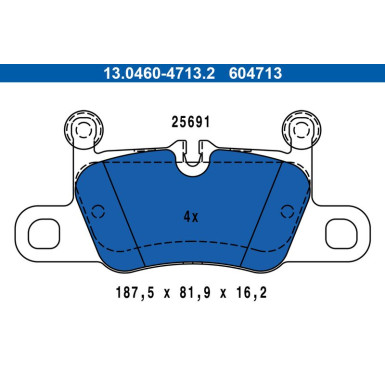 ATE Bremsbelagsatz, Scheibenbremse 13.0460-4713.2 ATE Bremsbelagsatz, Scheibenbremse 13.0460-4713.2