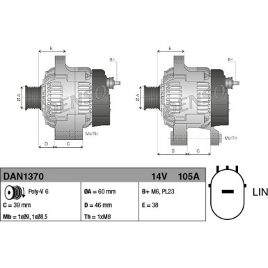 Denso Generator DAN1370