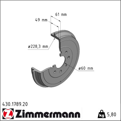 Zimmermann Bremstrommel Coat Z 430.1789.20