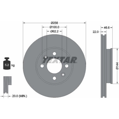 Textar Bremsscheibe PRO 92164703