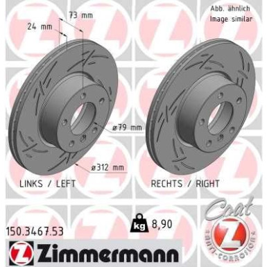 Zimmermann Bremsscheibe BLACK Z 150.3467.53 Zimmermann Bremsscheibe BLACK Z 150.3467.53