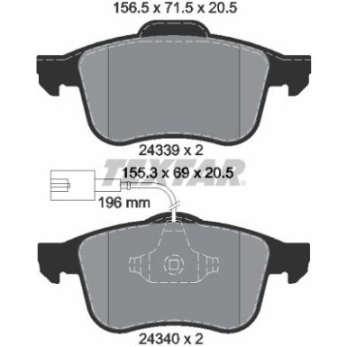 Textar Bremsbelagsatz, Scheibenbremse Q+ 2433901 Textar Bremsbelagsatz, Scheibenbremse Q+ 2433901