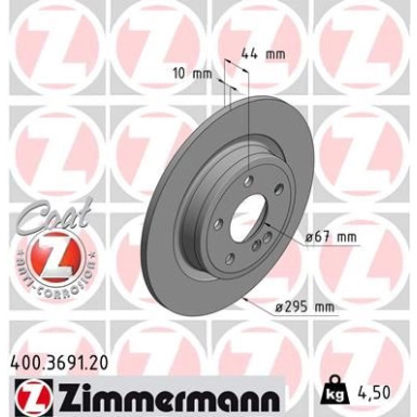 Zimmermann Bremsscheibe Coat Z 400.3691.20