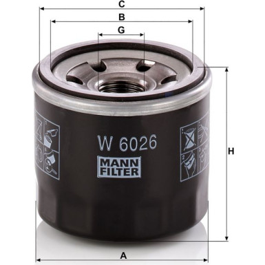 Mann-Filter Ölfilter W 6026 Mann-Filter Ölfilter W 6026