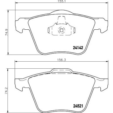 Hella Pagid Bremsbelagsatz, Scheibenbremse 8DB 355 013-001 Hella Pagid Bremsbelagsatz, Scheibenbremse 8DB 355 013-001