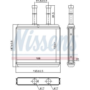 Nissens Wärmetauscher, Innenraumheizung 76504