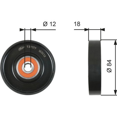 Gates Spannrolle, Keilrippenriemen DriveAlign™ T39177