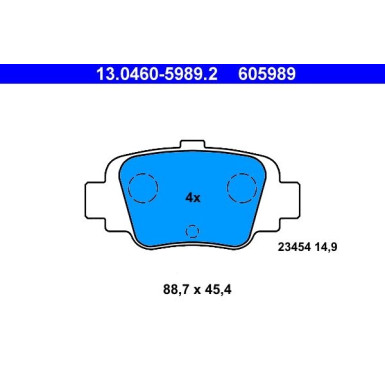 ATE Bremsbelagsatz, Scheibenbremse 13.0460-5989.2