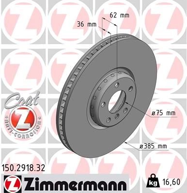 Zimmermann Bremsscheibe FORMULA F 150.2918.32
