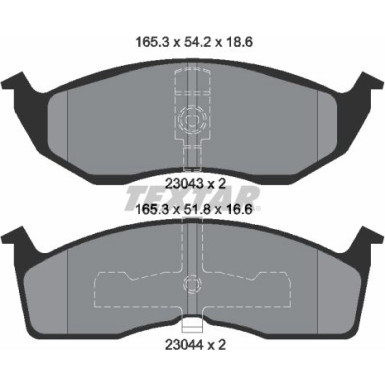 Textar Bremsbelagsatz, Scheibenbremse 2304301 Textar Bremsbelagsatz, Scheibenbremse 2304301