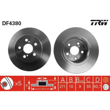 TRW Bremsscheibe DF4380 TRW Bremsscheibe DF4380
