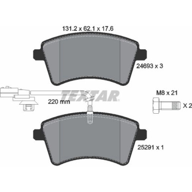 Textar Bremsbelagsatz, Scheibenbremse Q+ 2469306 Textar Bremsbelagsatz, Scheibenbremse Q+ 2469306