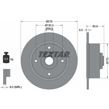 Textar Bremsscheibe 92010300
