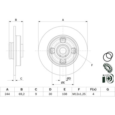 BOSCH Bremsscheibe 0 986 479 D69 BOSCH Bremsscheibe 0 986 479 D69