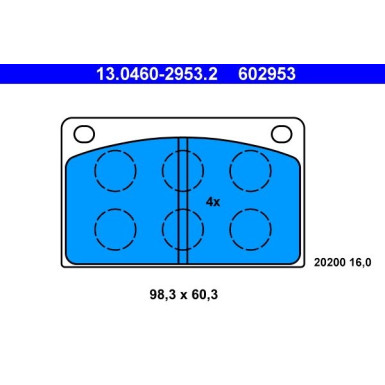 Bremsbelagsatz, Scheibenbremse 13.0460-2953.2 Bremsbelagsatz, Scheibenbremse 13.0460-2953.2