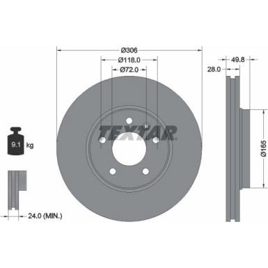 Textar Bremsscheibe PRO+ 92116005 Textar Bremsscheibe PRO+ 92116005