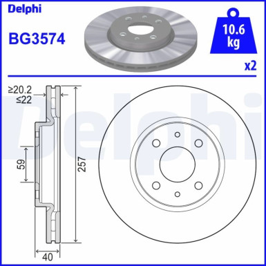 Delphi Bremsscheibe BG3574 Delphi Bremsscheibe BG3574