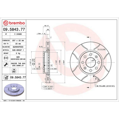 Brembo Bremsscheibe XTRA LINE - Max 09.5843.77 Brembo Bremsscheibe XTRA LINE - Max 09.5843.77