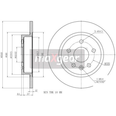 Maxgear Bremsscheibe 19-2333 Maxgear Bremsscheibe 19-2333