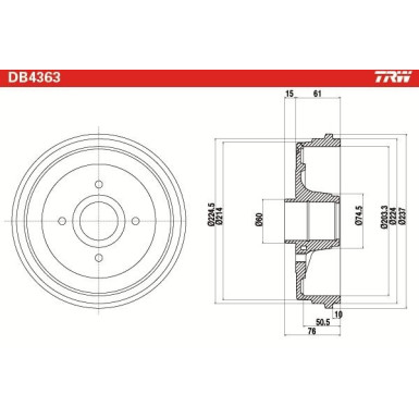 TRW Bremstrommel DB4363