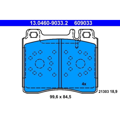 ATE Bremsbelagsatz, Scheibenbremse 13.0460-9033.2 ATE Bremsbelagsatz, Scheibenbremse 13.0460-9033.2